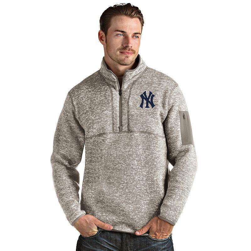Men's Oakland Athletics 1/4 Zip Pullover Sweater, Size: Medium, Beige Product Image