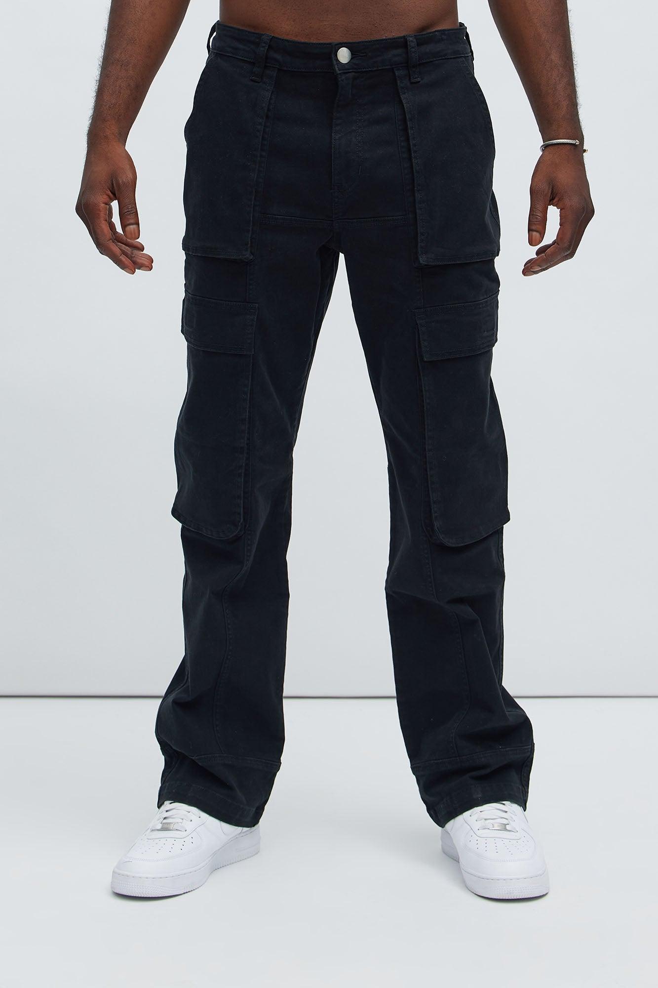 Psyche Straight Cargo Jeans - Black Product Image
