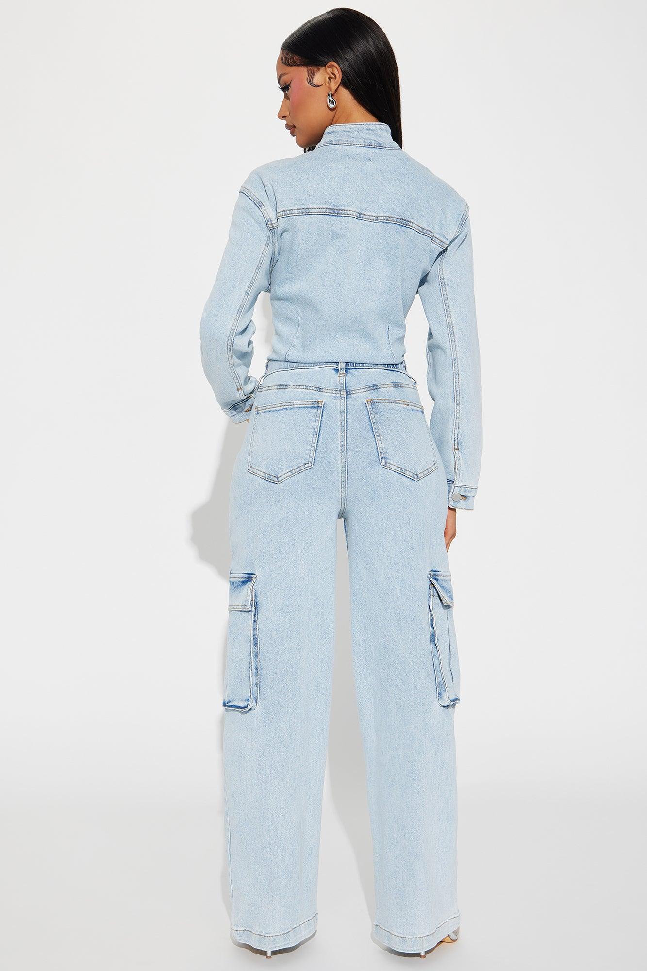 Stunning Allure Denim Jumpsuit - Light Wash Product Image