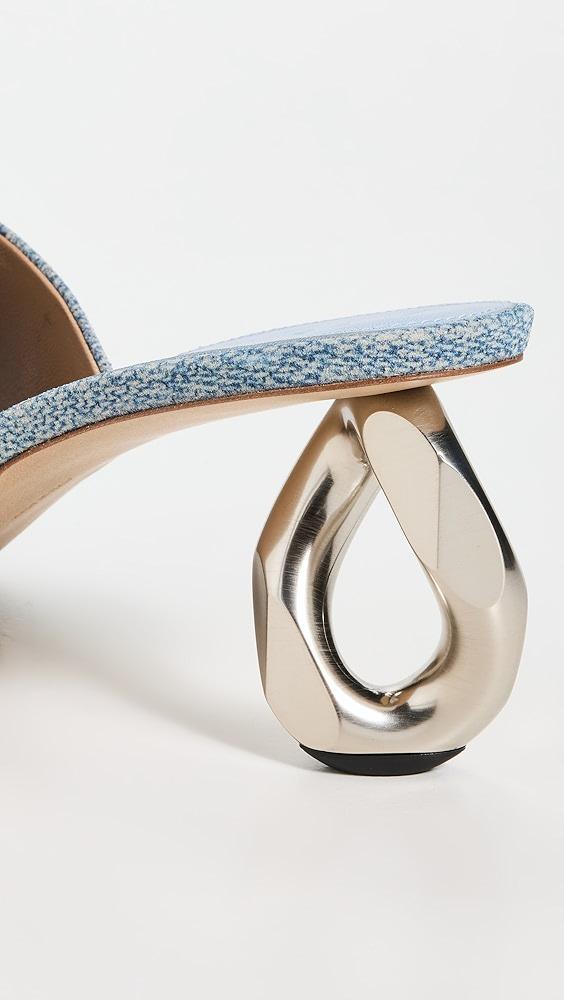 JW Anderson Chain Heel Open Mules with Brushed Silver Chain | Shopbop Product Image
