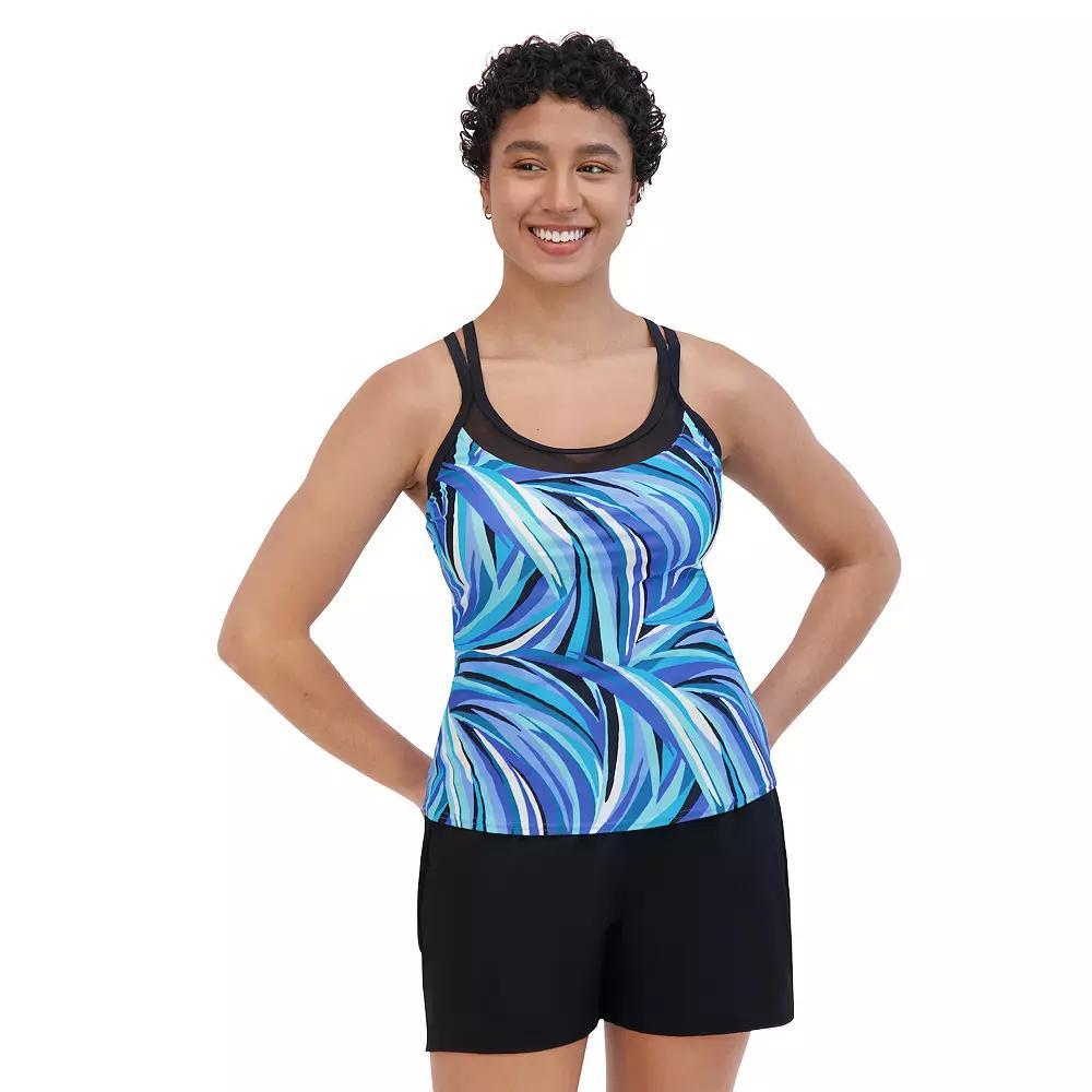 Women's ZeroXposur Crescent Tankini, Size: Small, Blue Product Image