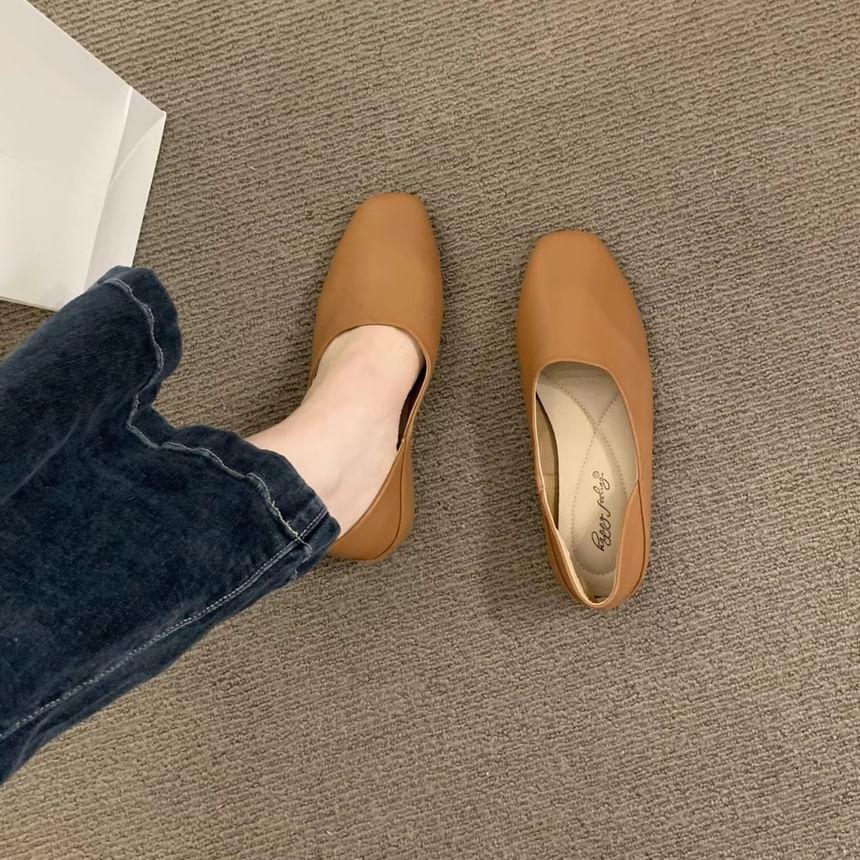 Faux Leather Plain Slip-Ons Product Image