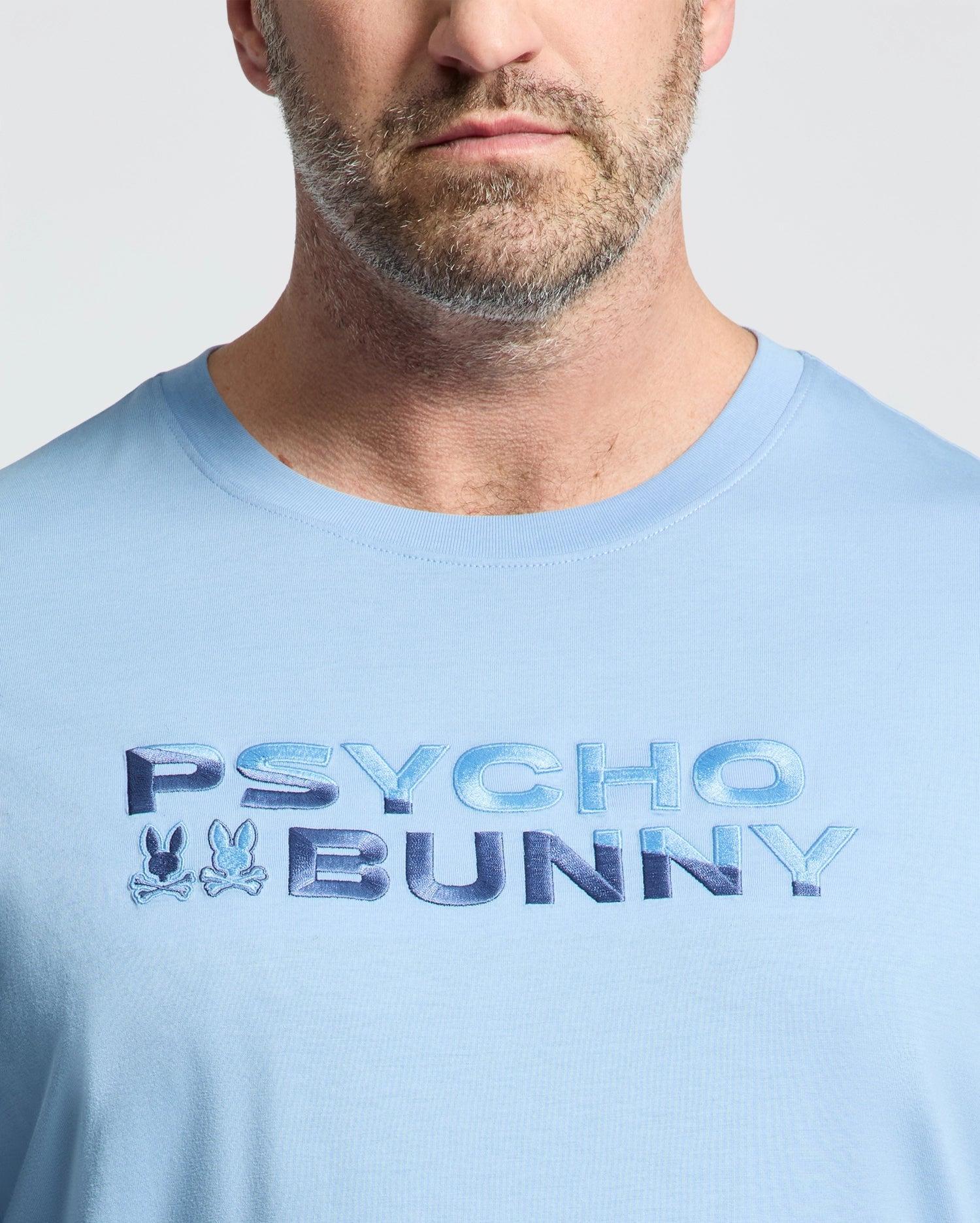 Men's Big And Tall Berni Embroidered Wordmark Graphic Tee 472 SERENITY / 3XL Product Image