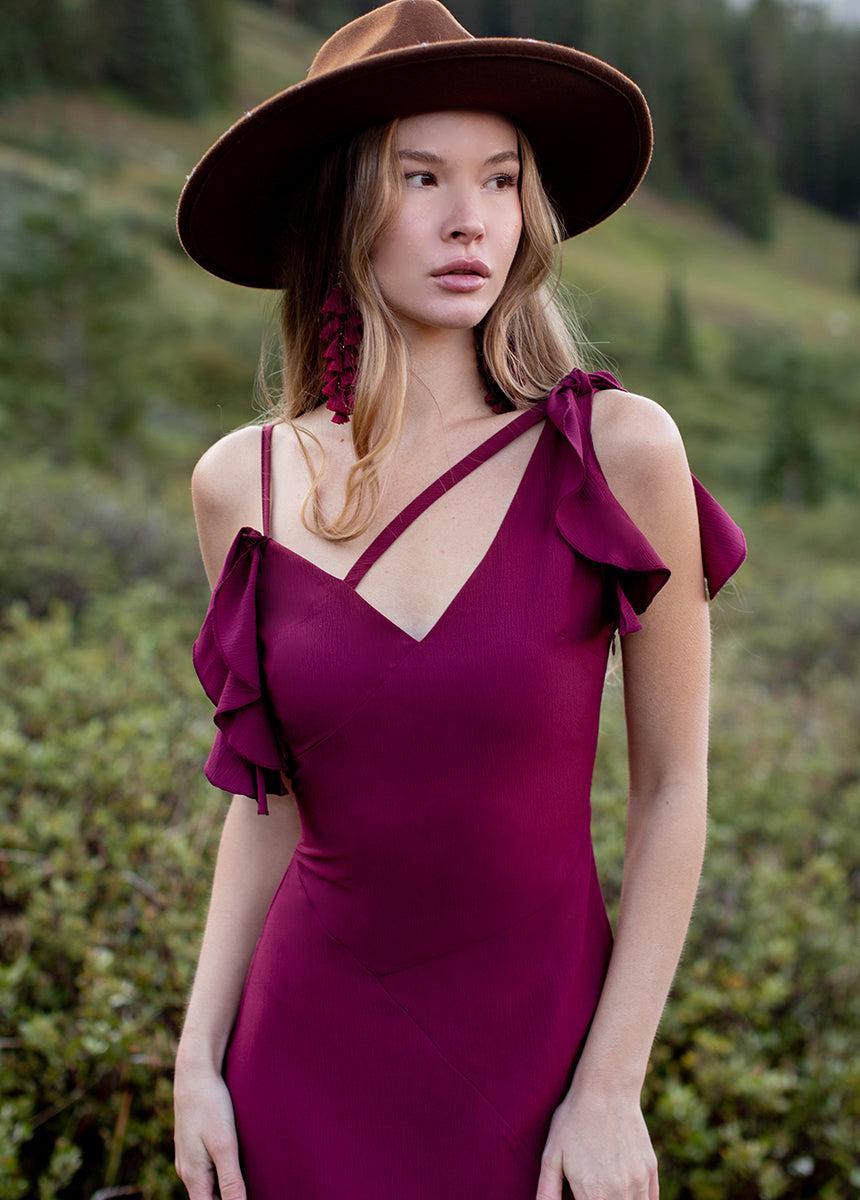 Bianka Dress in Rosewood Female Product Image