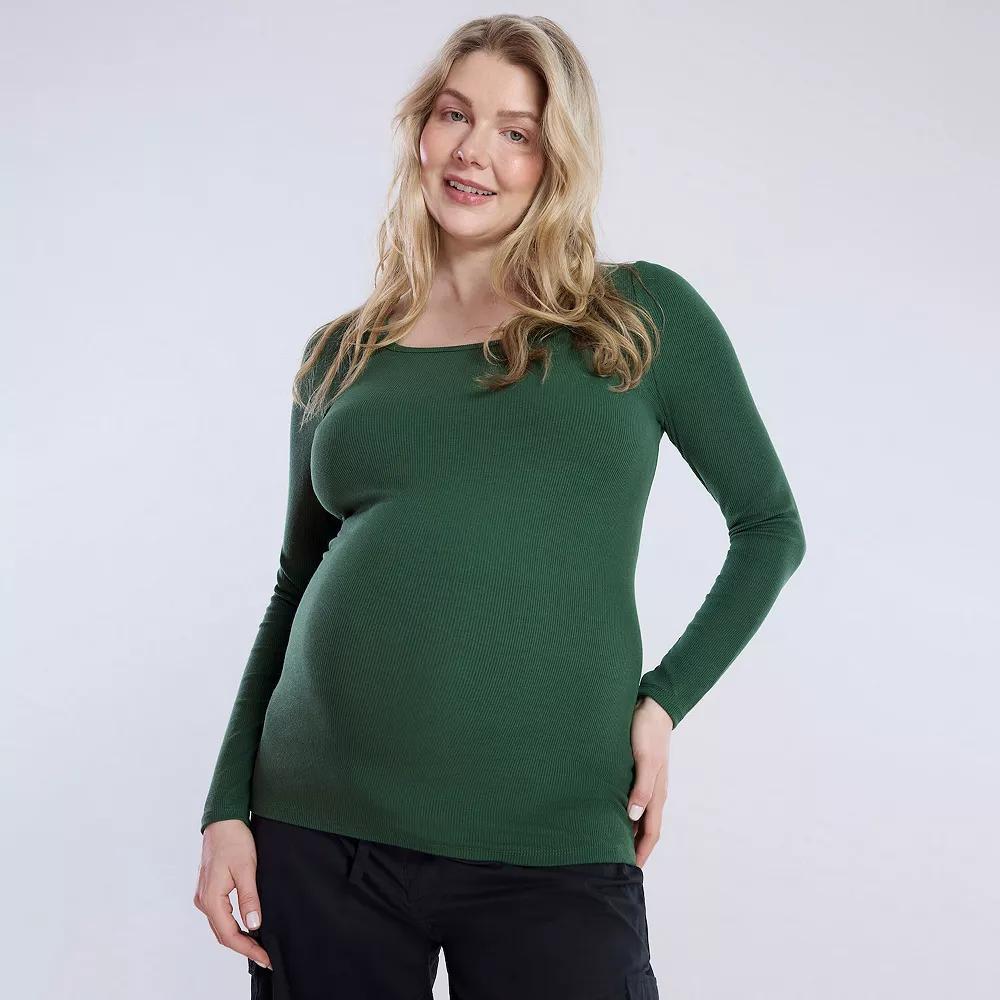 Maternity Motherhood® Square Neck Long Sleeve Tee, Women's, Size: XS-MAT, Sodalite Blue Product Image