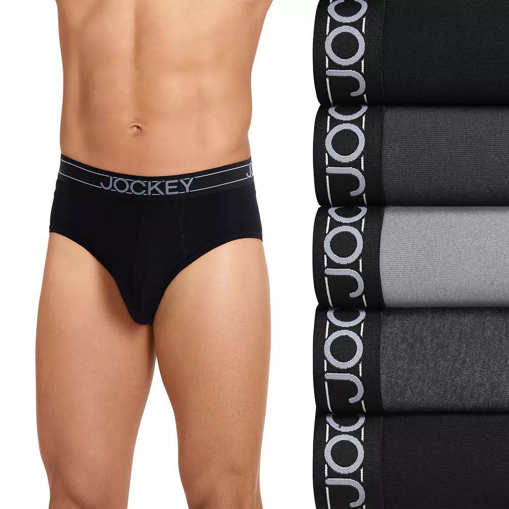 Men's Jockey® 5-Pack Cotton Blend Brief, Size: Large, Blue Red Product Image