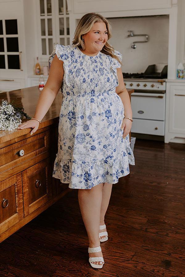 Whimsical Daydream Floral Smocked Mini Dress Curves Product Image
