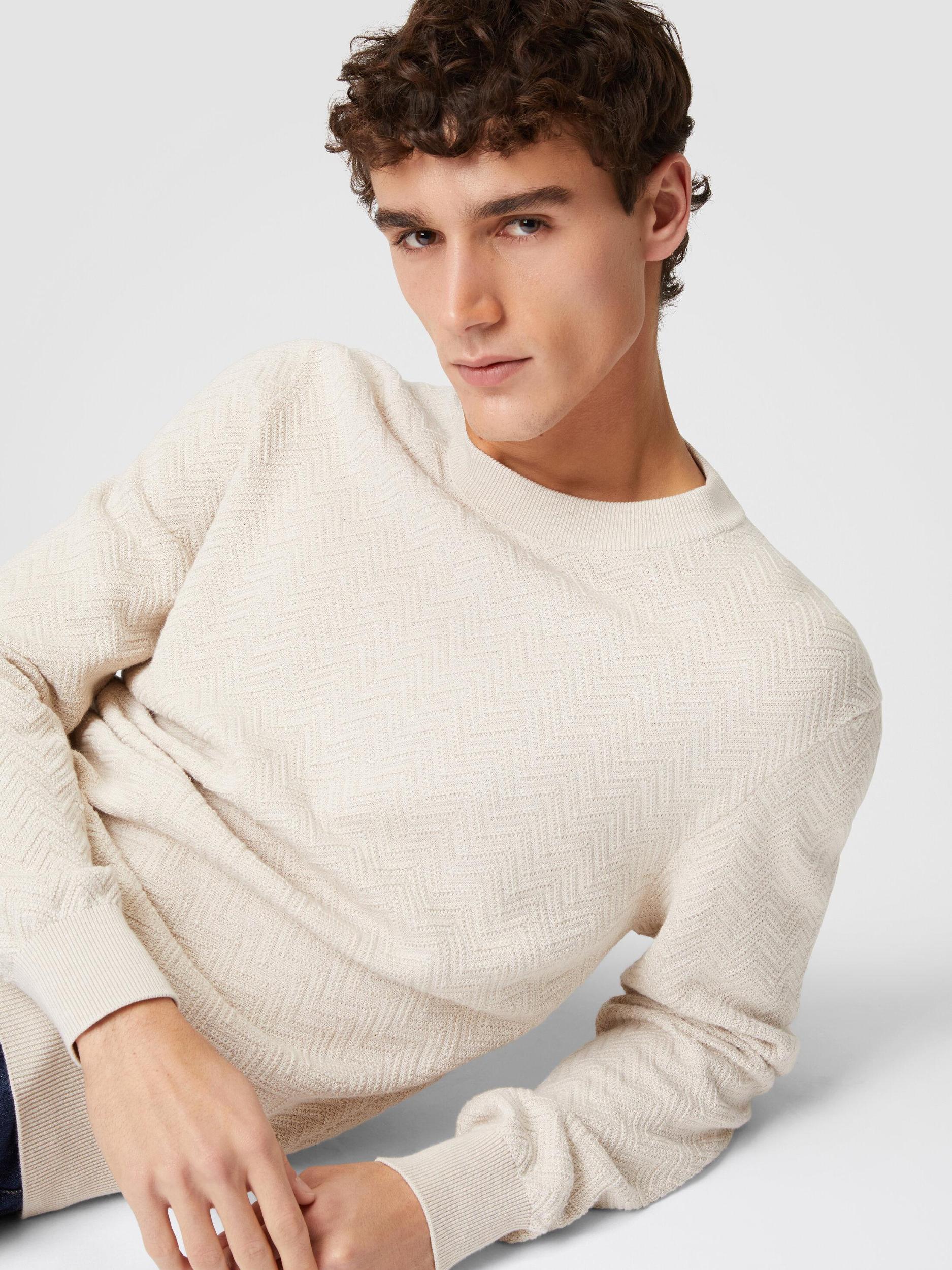 Cotton chevron crew-neck pullover Product Image