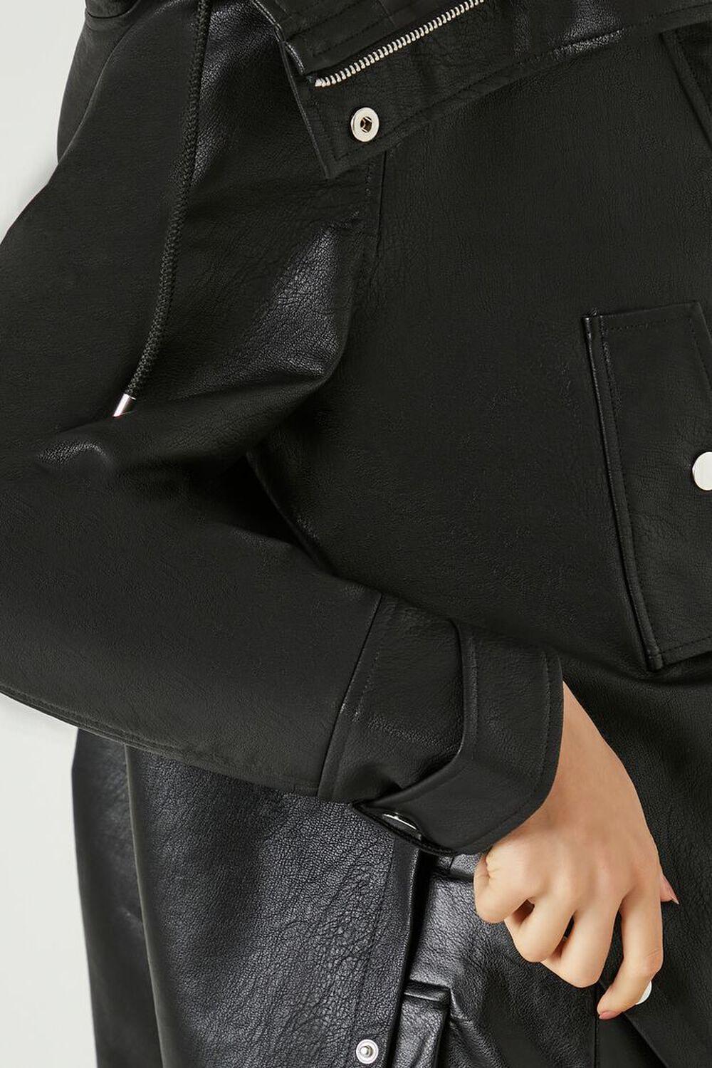 Faux Leather Hooded Jacket | Forever 21 Product Image