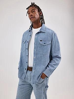 Men's Lee 101 Railroad Stripe Selvedge Worker Shirt | Men's Tops & Tees | Lee® Product Image