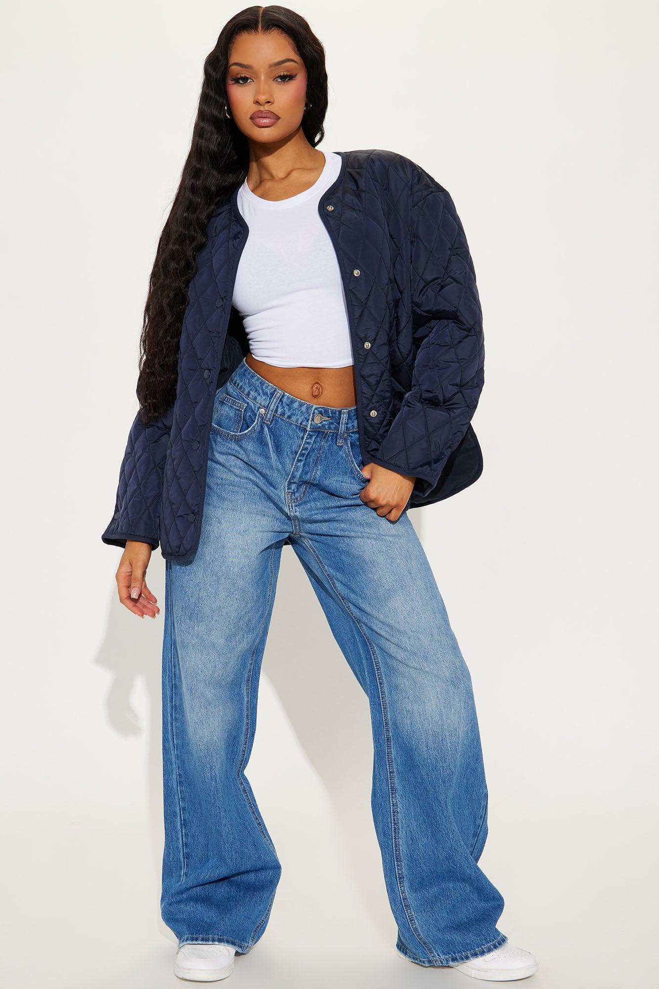 Mountain Highs Quilted Lightweight Jacket - Navy Product Image