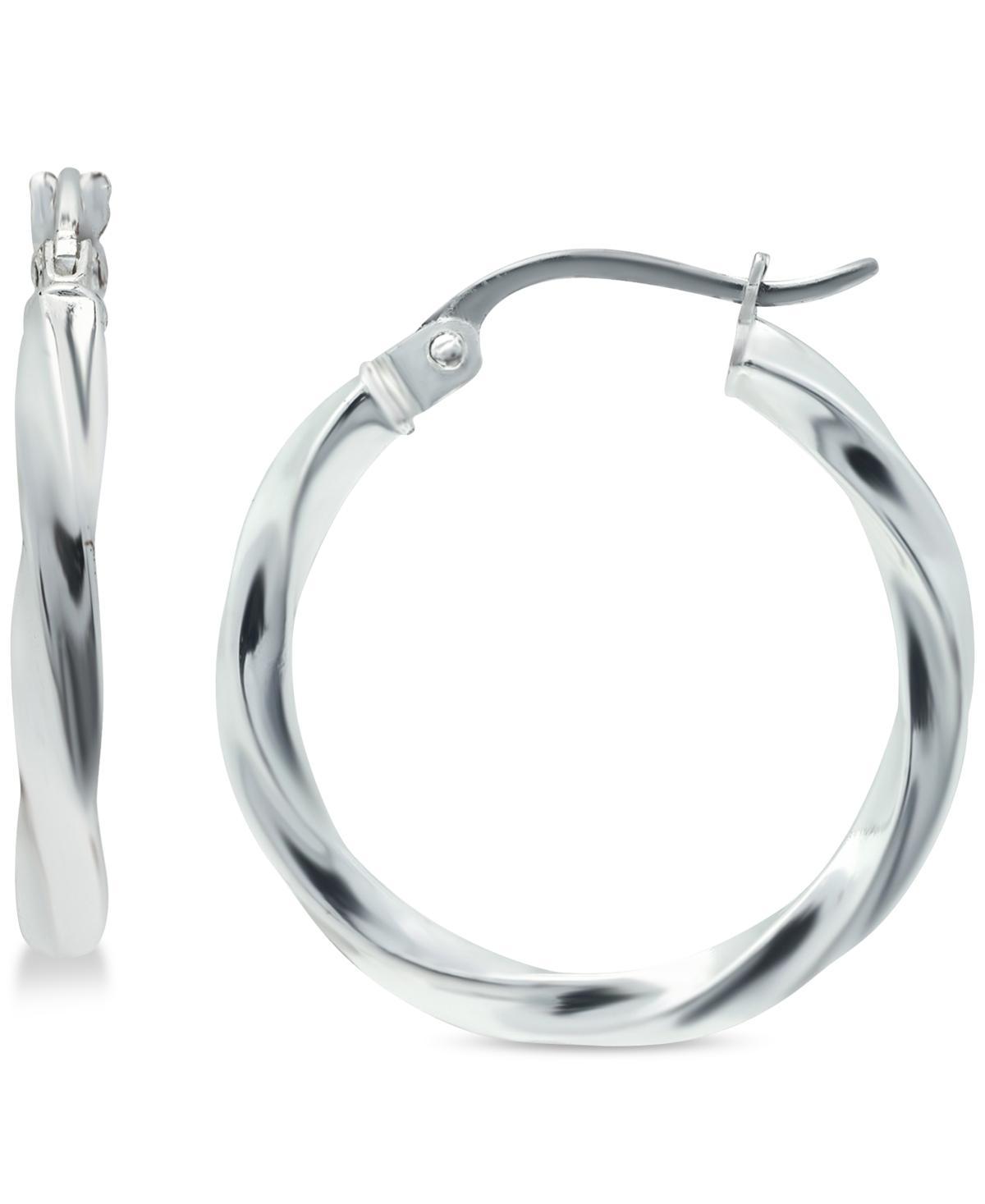 Aleure Precioso Sterling Silver Twist Hoop Earrings, Women's, Size: 20 mm Product Image