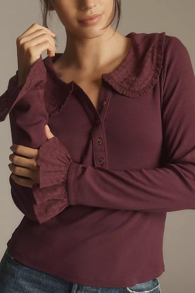 The Keira Collared Button-Front Blouse by Pilcro: Long-Sleeve Edition Product Image