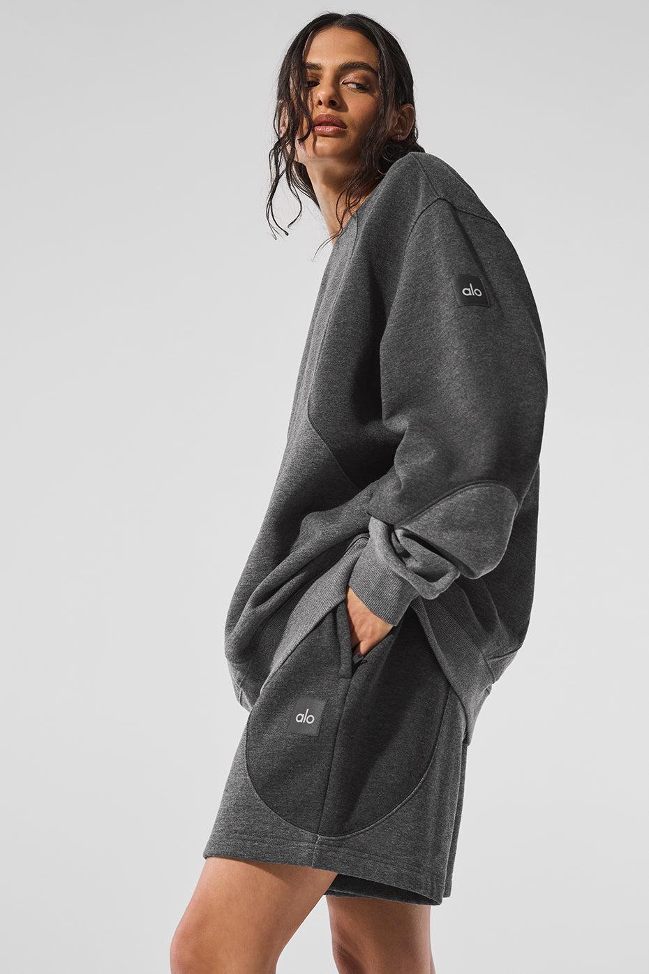 Make Waves Crew Neck Pullover - Dark Heather Grey Tonal Product Image
