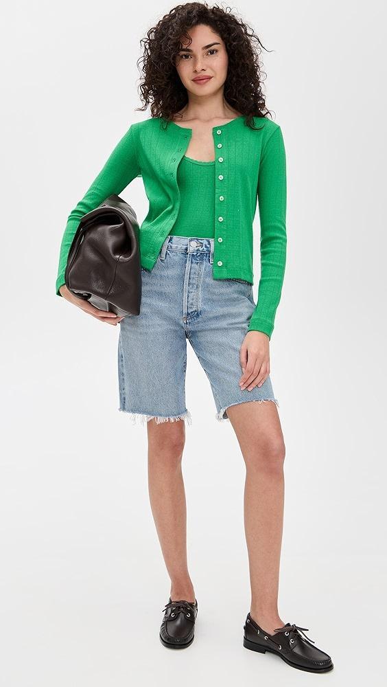Leset Classic Pointelle Cardigan | Shopbop Product Image