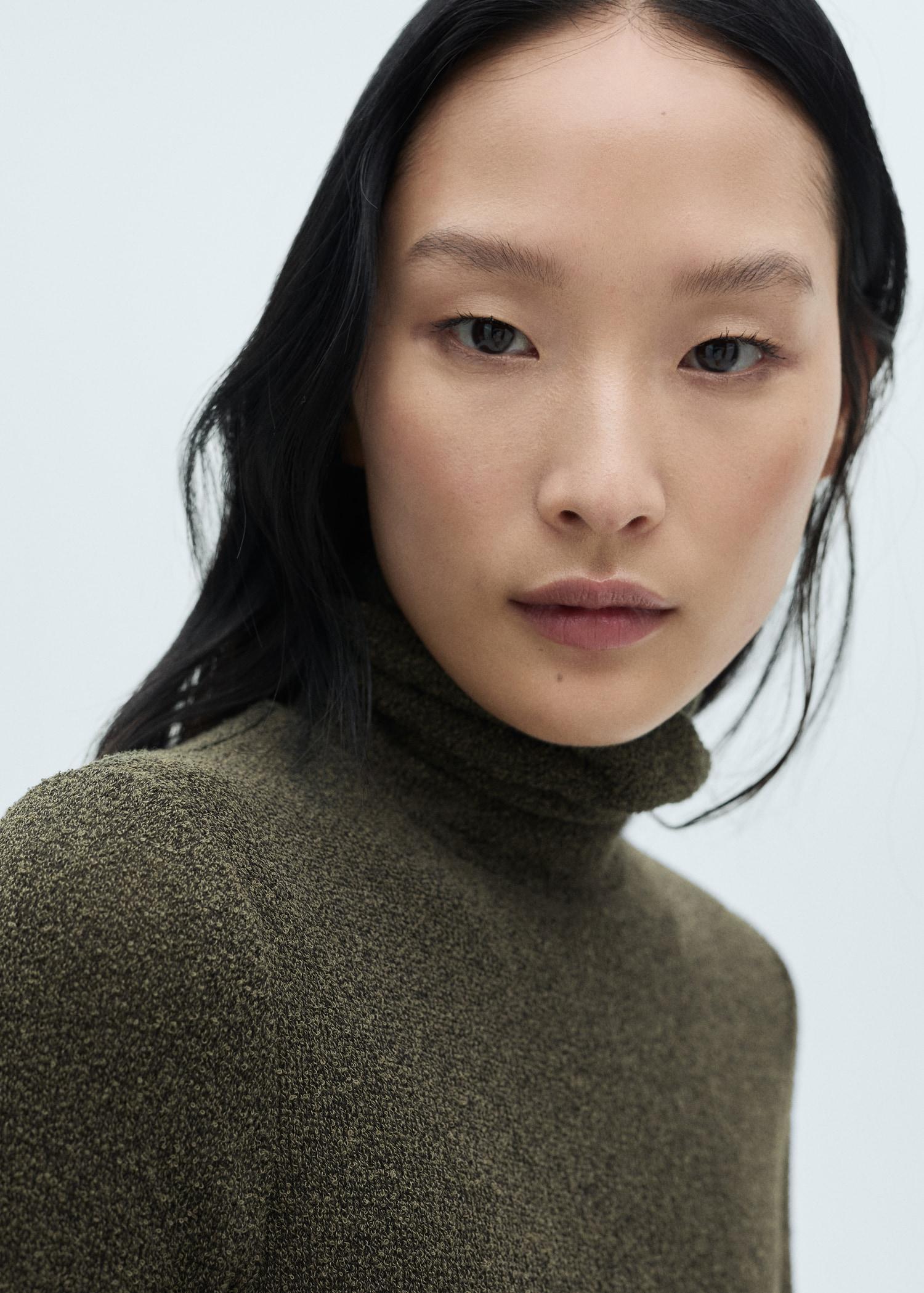 Knitted turtleneck dress - Women | MANGO USA Product Image