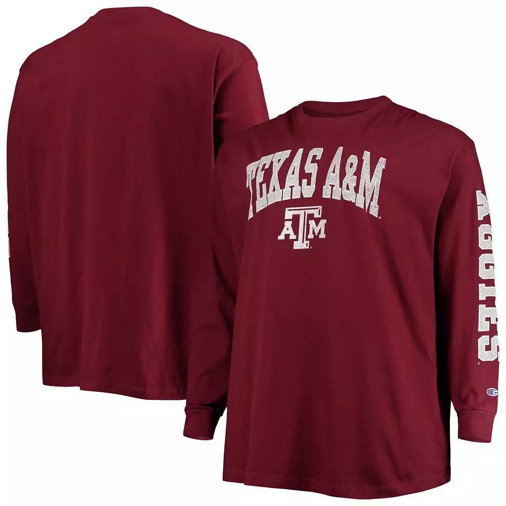 Men's Champion Maroon Texas A&M Aggies Big & Tall 2-Hit Long Sleeve T-Shirt, Size: 3XLT, Red Product Image
