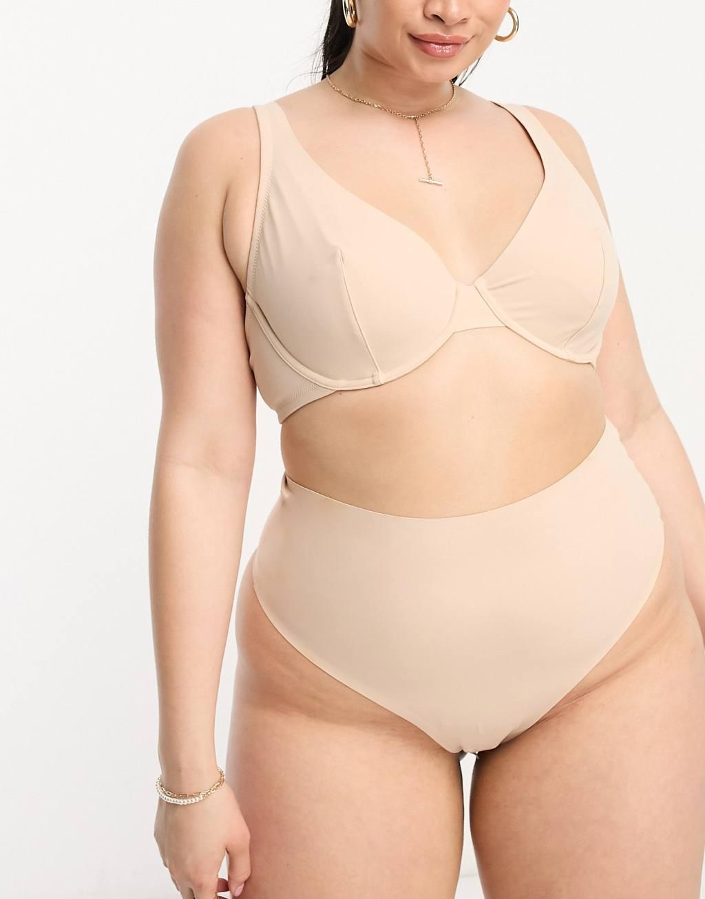 ASOS DESIGN Curve Marina smoothing high-waist thong Product Image