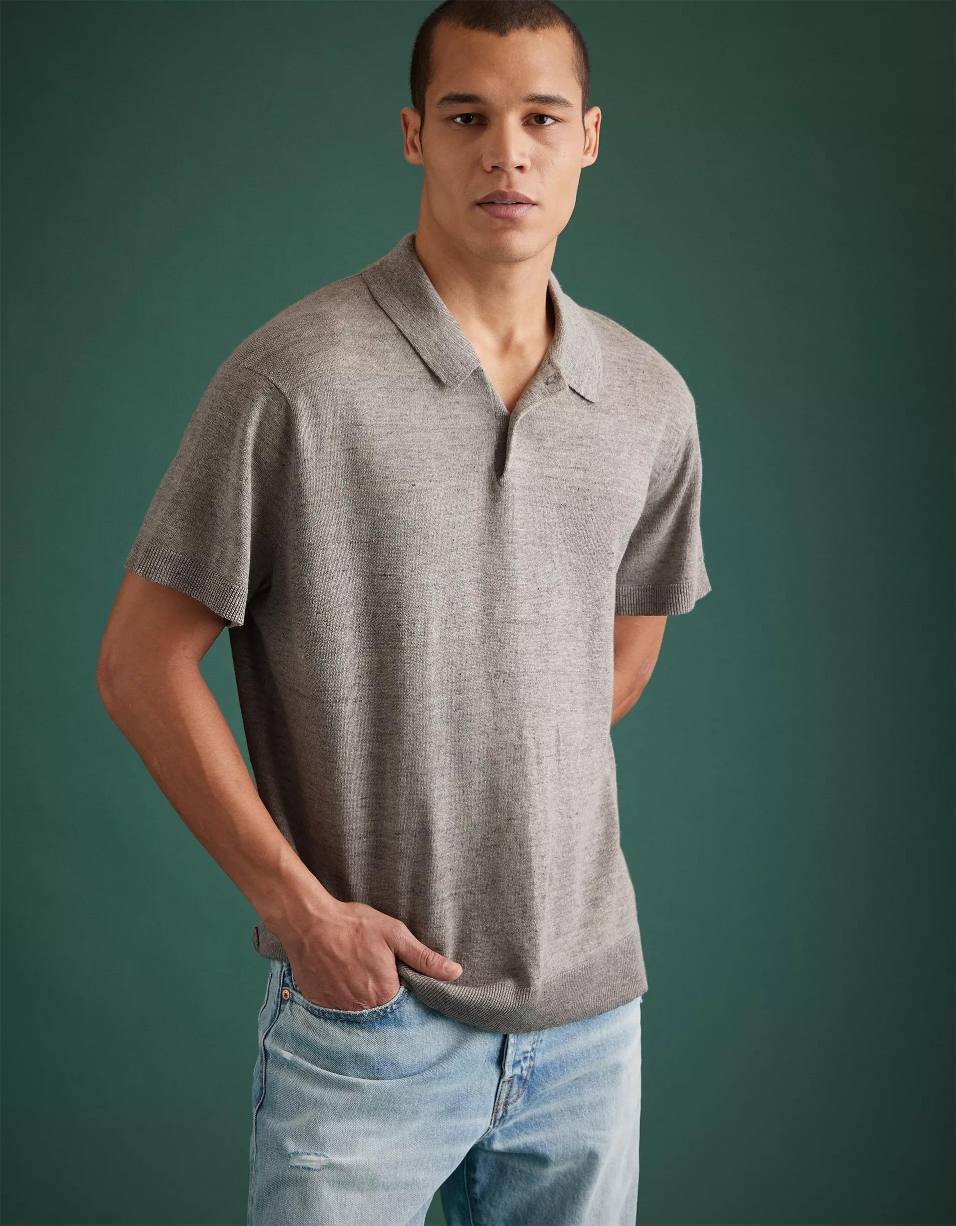 AE77 Premium Sweater Polo Shirt Product Image
