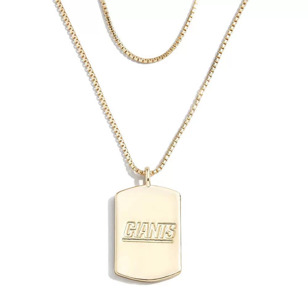 WEAR by Erin Andrews x Baublebar New York Giants Gold Dog Tag Necklace, Women's Product Image