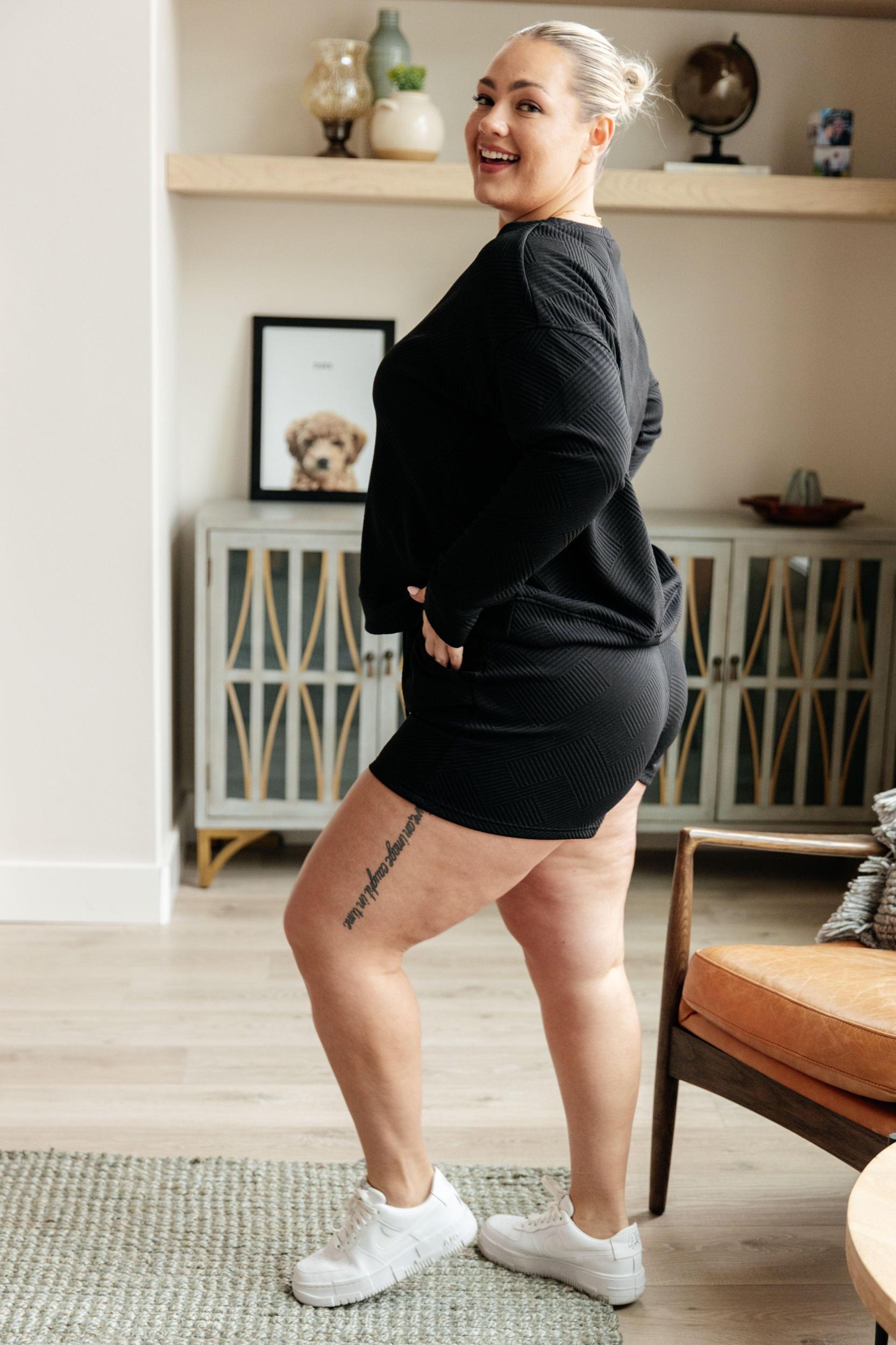 In The Details Long Sleeve Top and Shorts Set Product Image