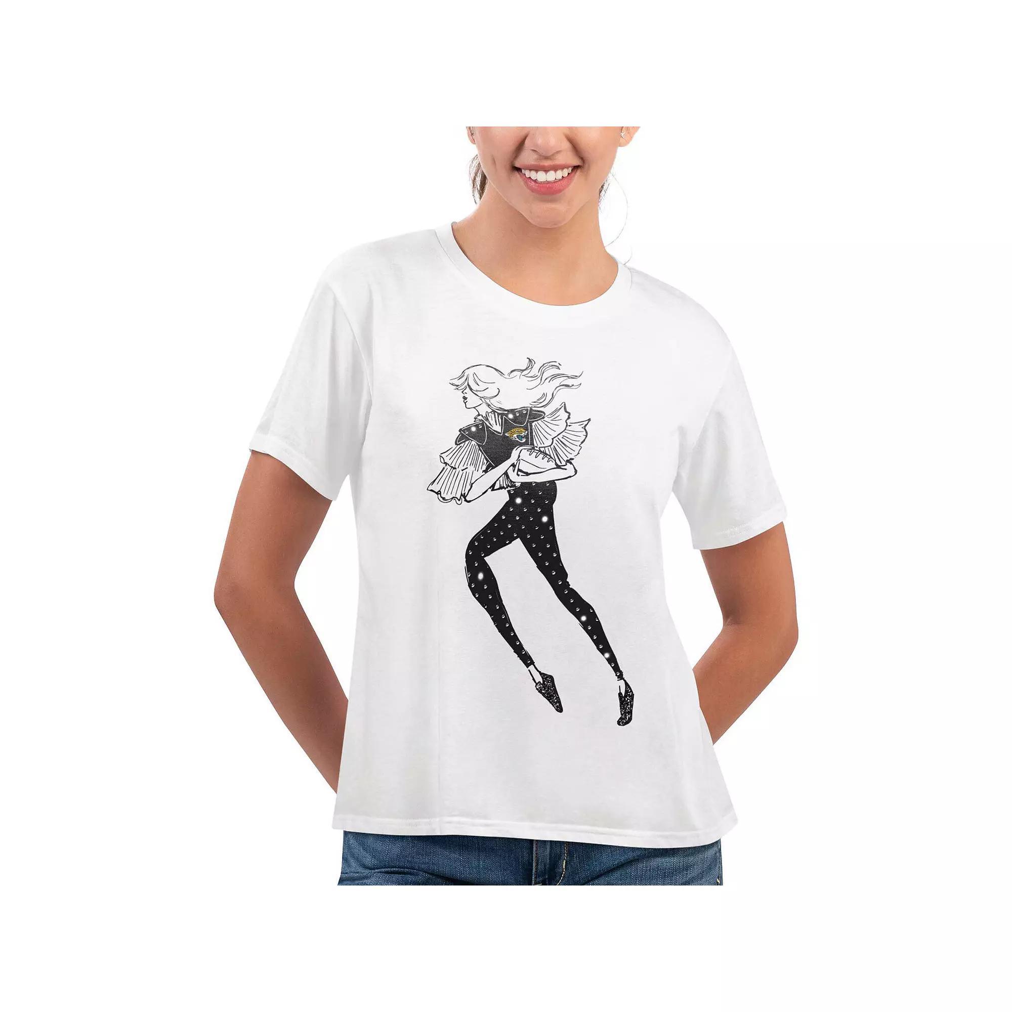 Women's G-III 4Her by Carl Banks White Jacksonville Jaguars Play The Ball T-Shirt, Size: Medium Product Image