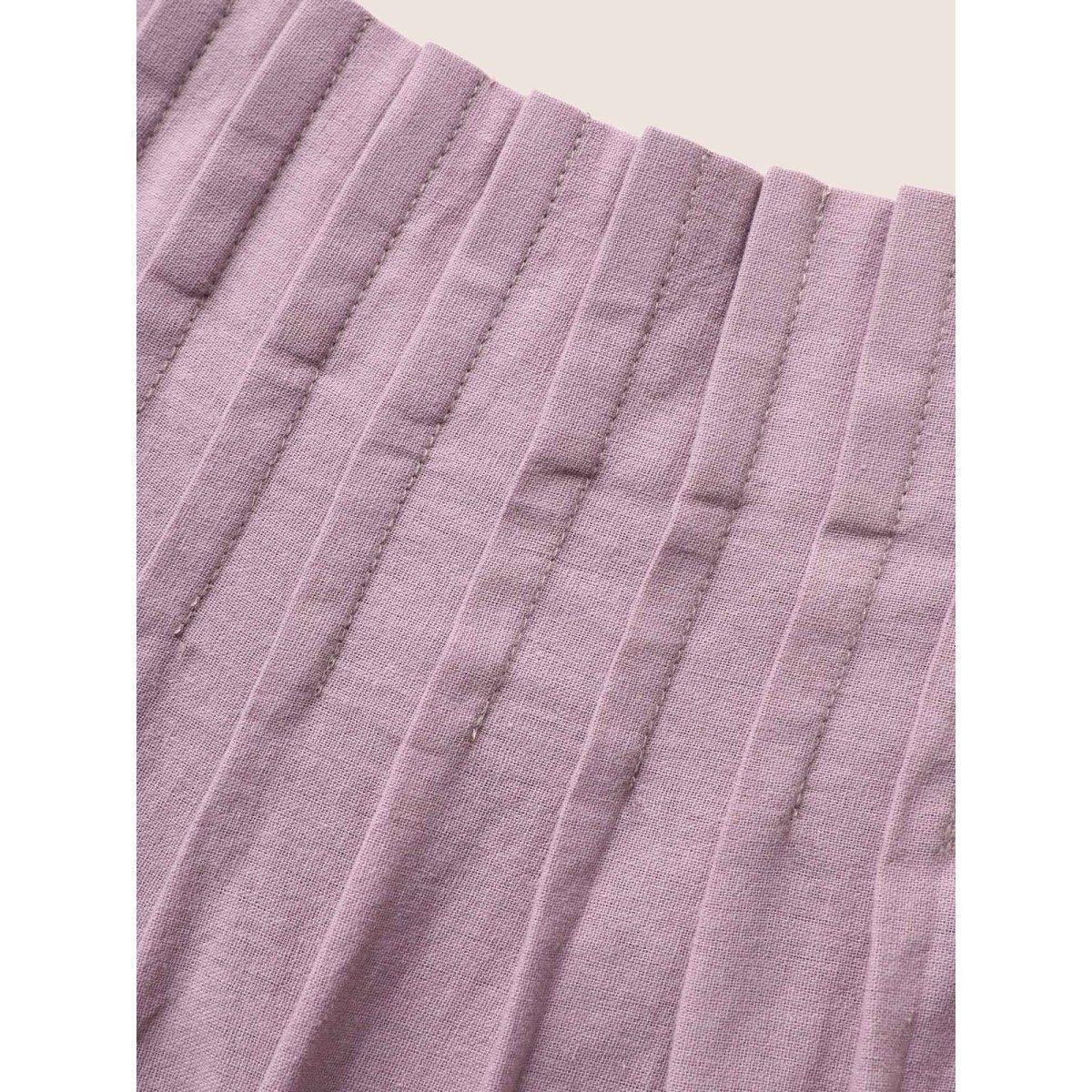 Plus Size Cotton Plain Pleated Loose Fit Cami Dress Heather Women Casual Ruffles Non Sleeveless Curvy BloomChic 30/6X Product Image