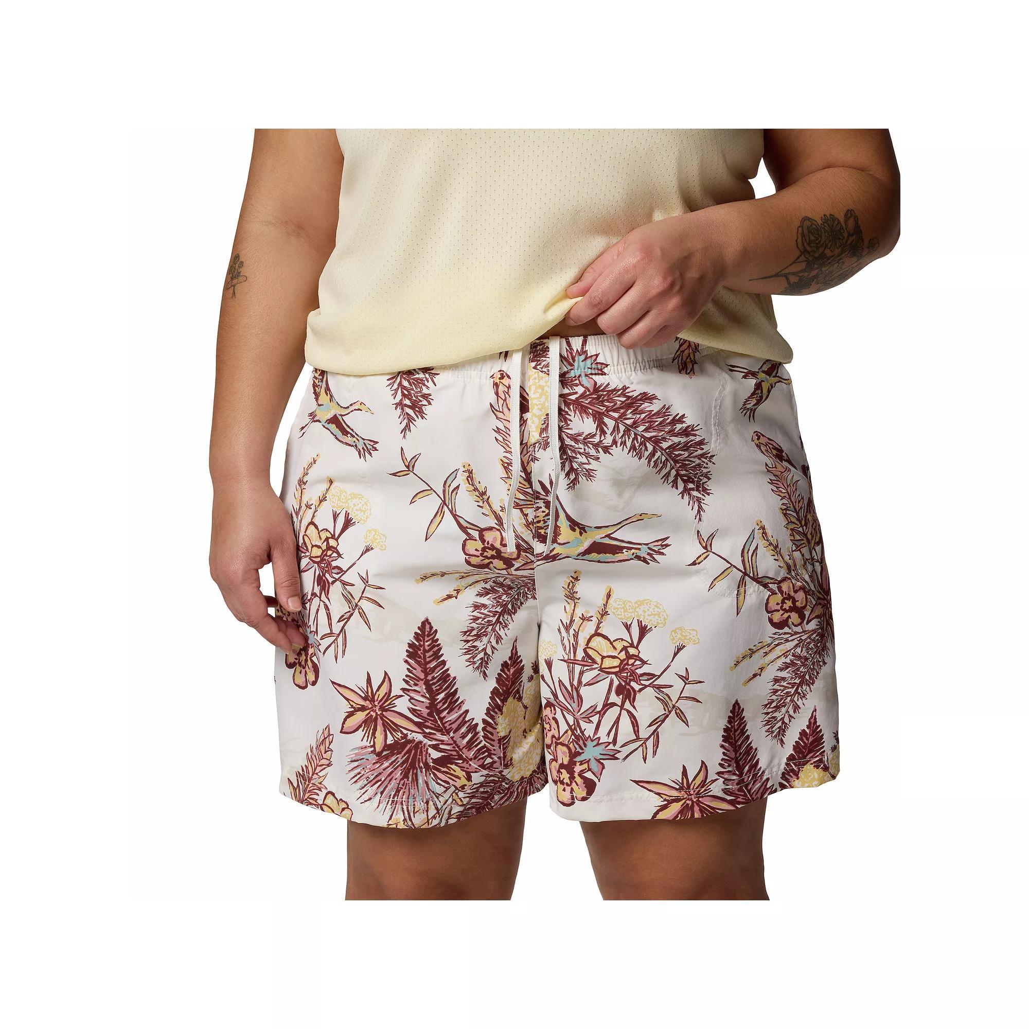 Plus Size Columbia Sandy River Printed Shorts III, Women's, Size: 1XL, Salt Outbacked Product Image