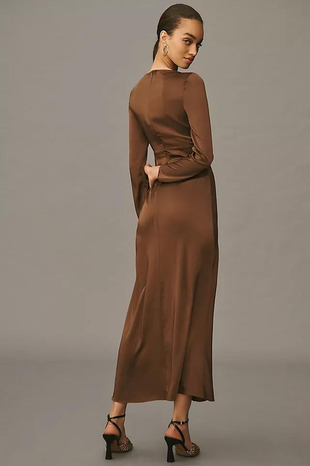 Bardot Daring Satin Long-Sleeve Maxi Dress Product Image