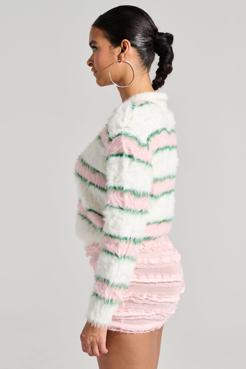 POLO PRINCESS STRIPED CROPPED SWEATER Product Image