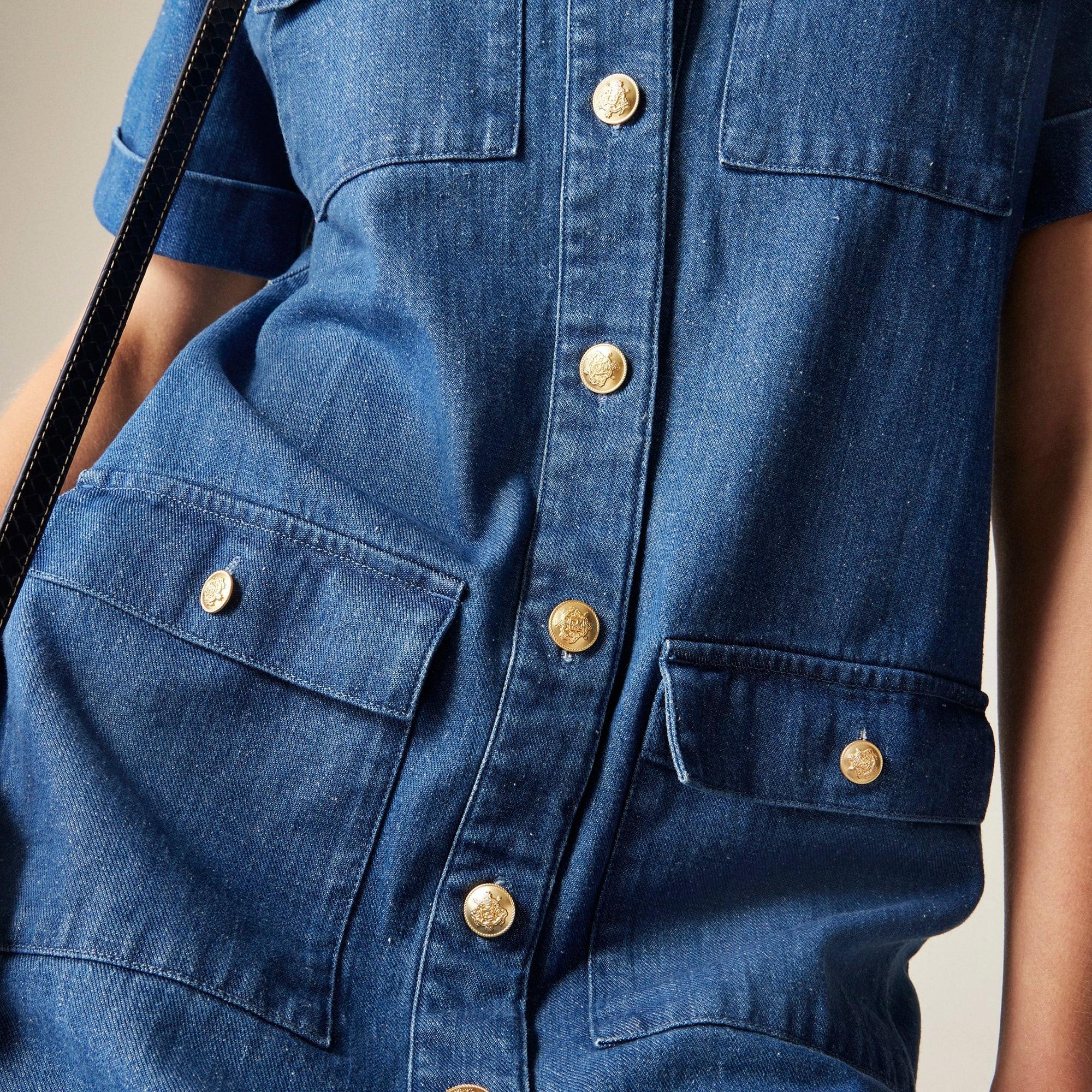 Utility pocket dress in denim Product Image