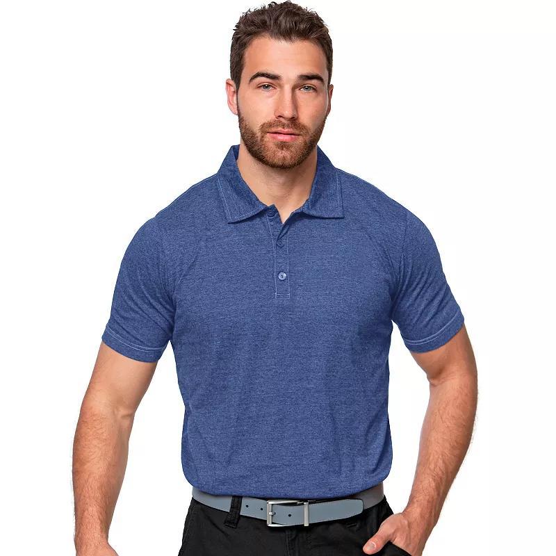 Men's Antigua Peak Polo, Size: Large, Grey Black Product Image