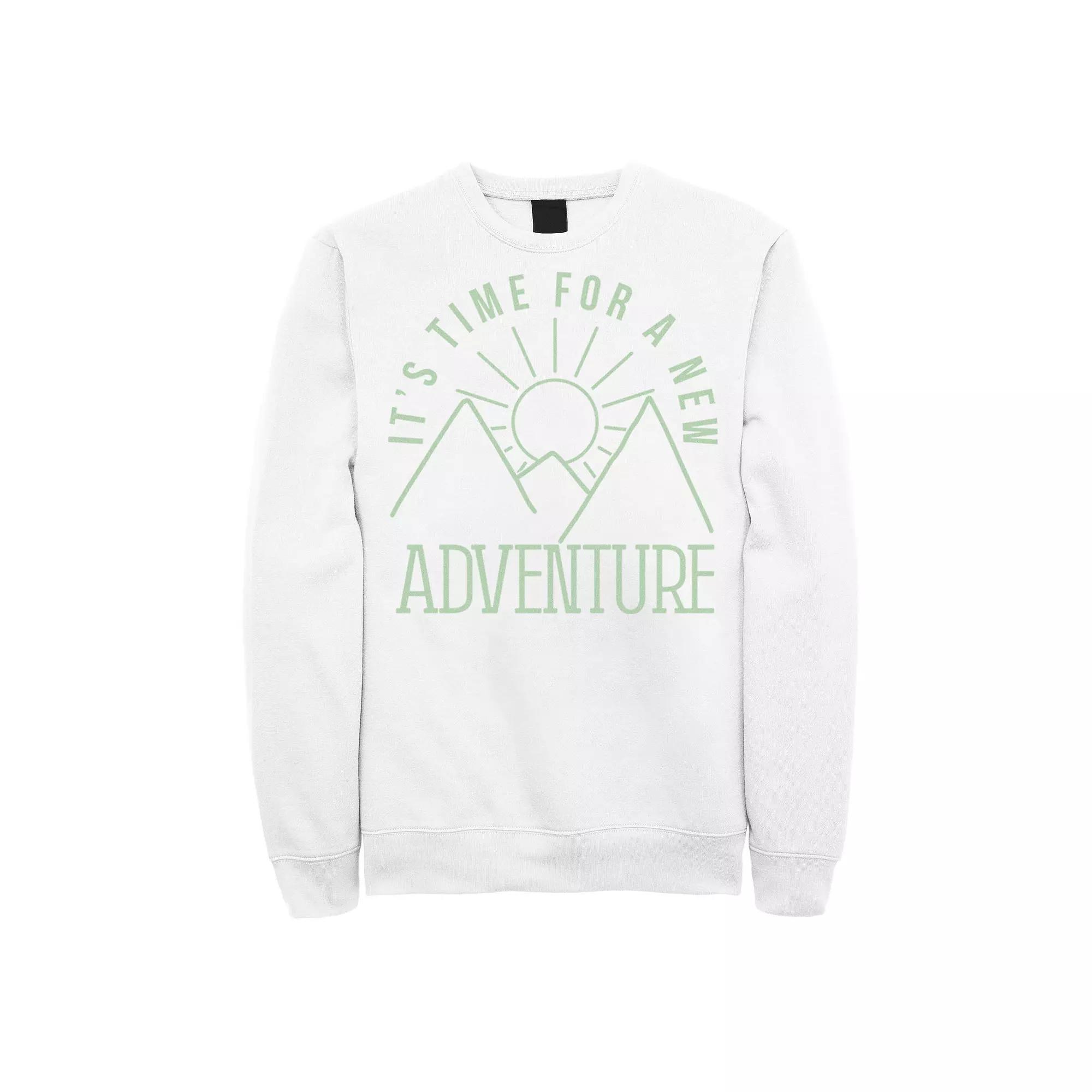 Men's It's Time For A New Adventure Line Art Sweatshirt, Size: Small, White Product Image