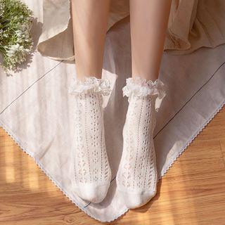 Lace Trim Pointelle Socks Product Image
