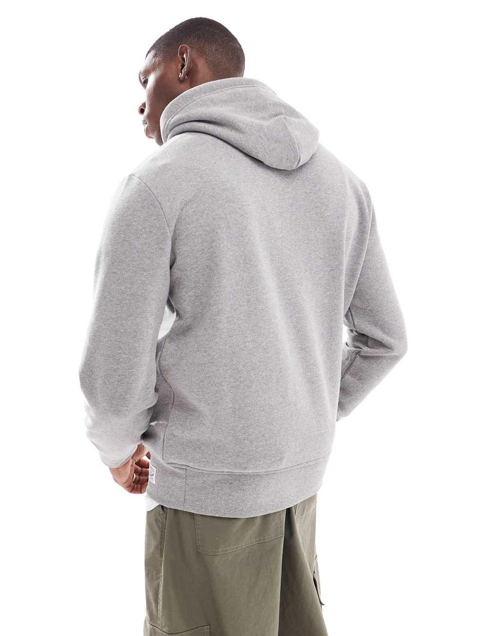 Polo Ralph Lauren varsity logo fleece hoodie in charcoal heather Product Image