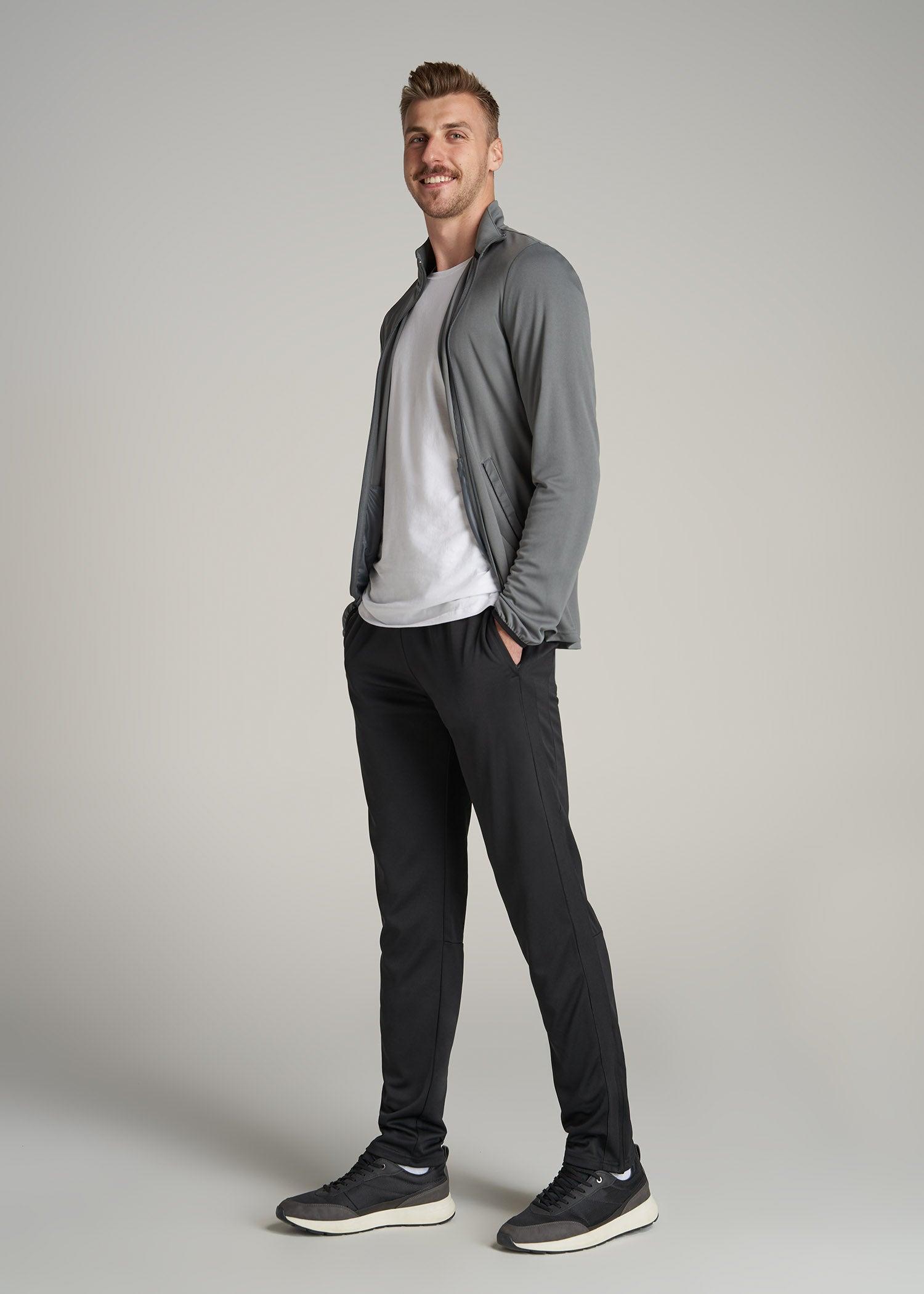 Athletic Stripe Pants for Tall Men in Black And Black Product Image
