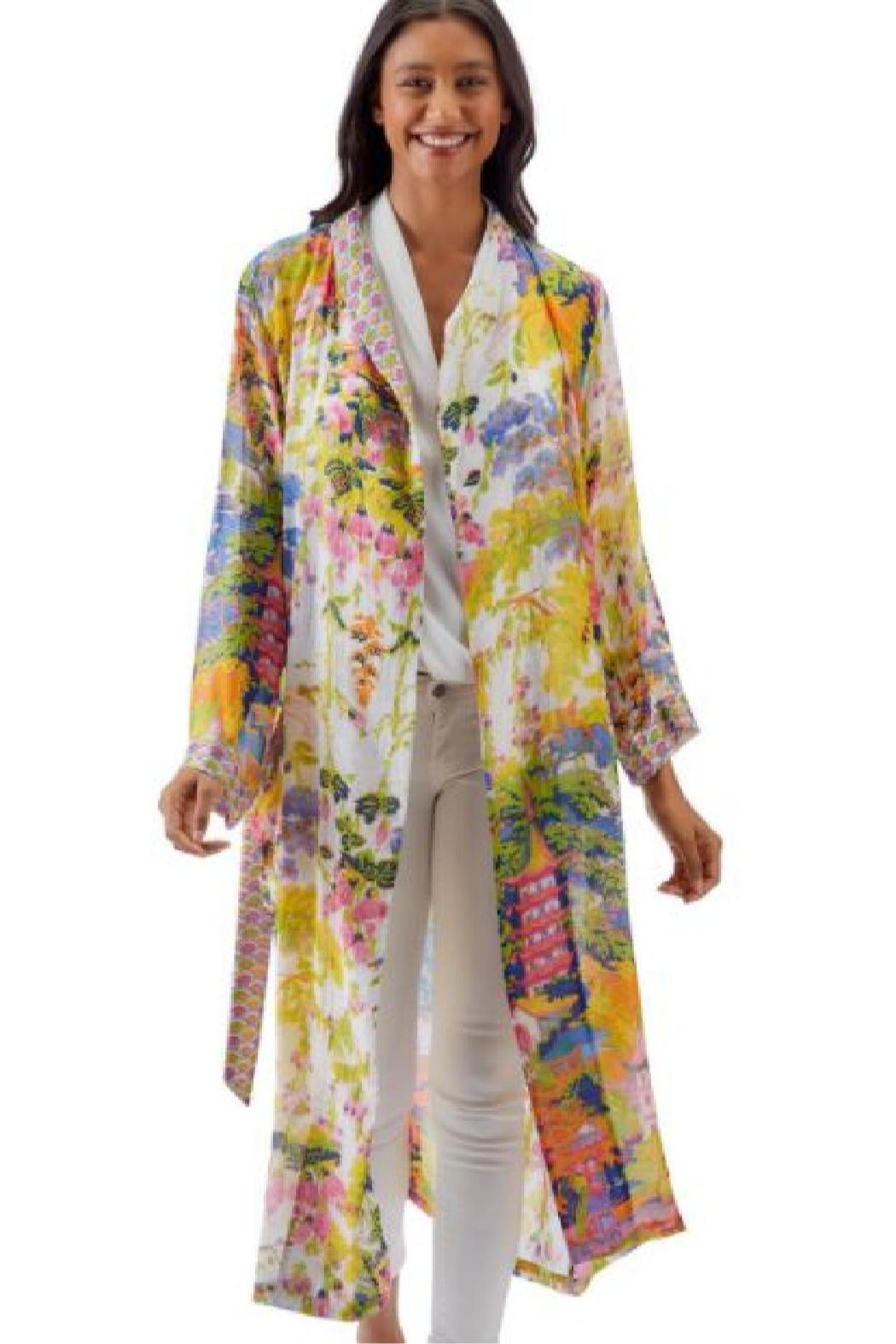 Floral Viscose Robe Gown with Removable Waist Tie Closure Product Image