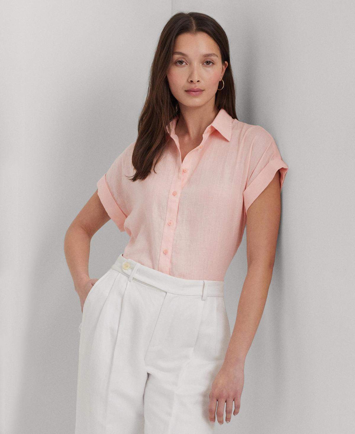 Lauren Ralph Lauren Linen Dolman-Sleeve Shirt Opal) Women's Clothing Product Image