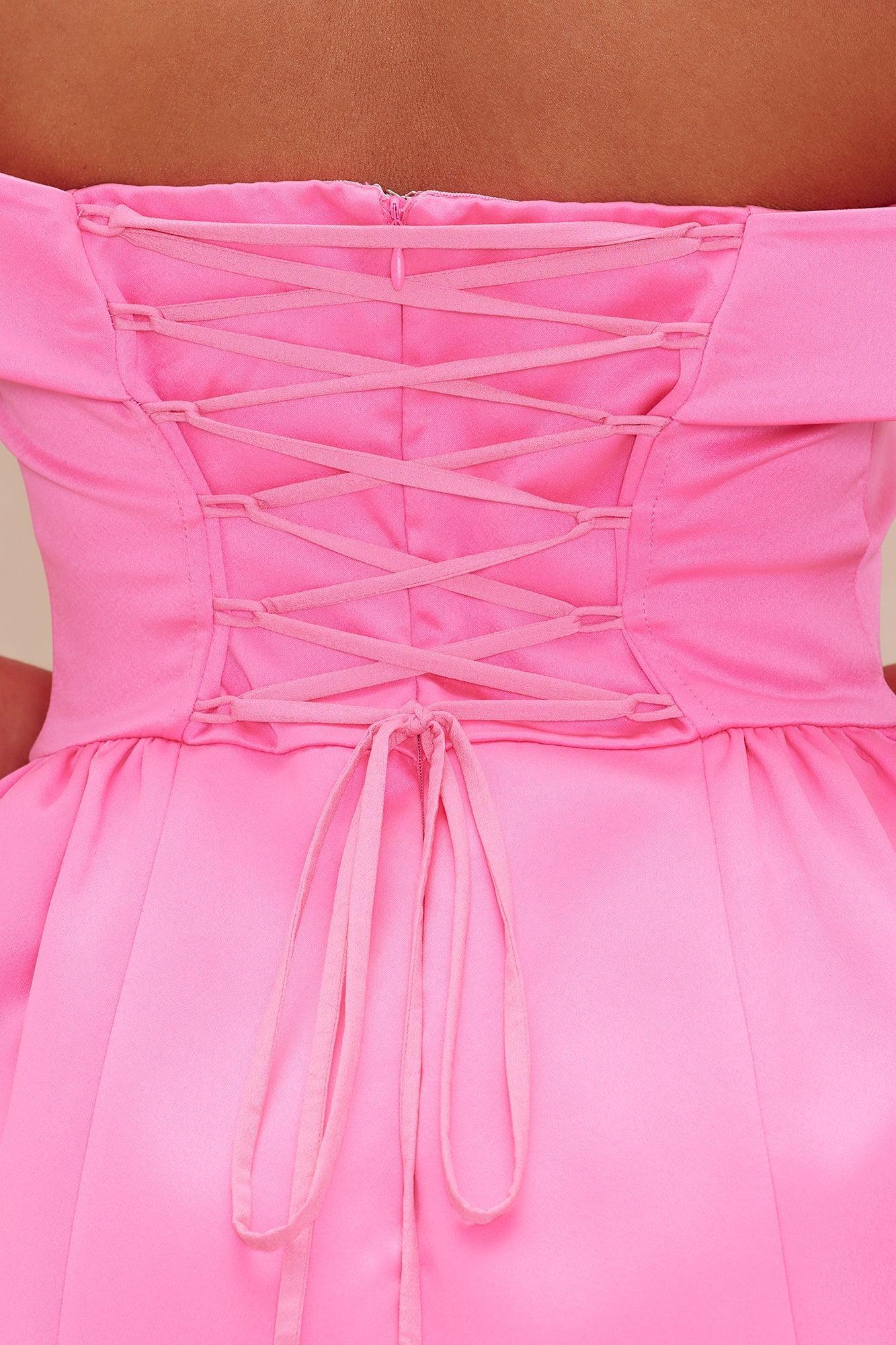 Ariana Satin Mini Dress - Pink Product Image