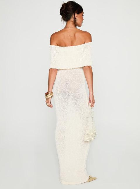 Nixen Strapless Knit Maxi Dress Cream Product Image