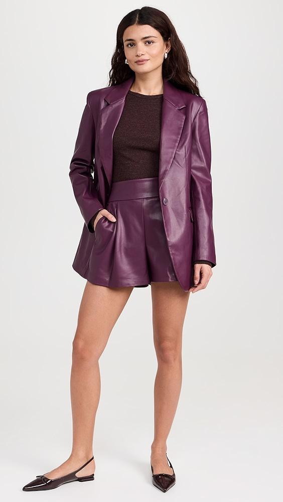 Susana Monaco Faux Leather Pleated Shorts | Shopbop Product Image
