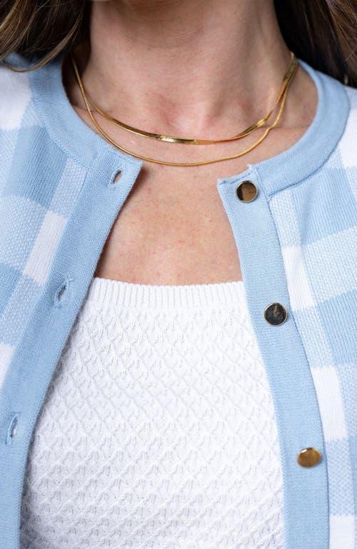 Hope & Henry Women's Organic Tweed Sweater Cardigan in Classic Blue Gingham at Nordstrom, Size X-Small Product Image