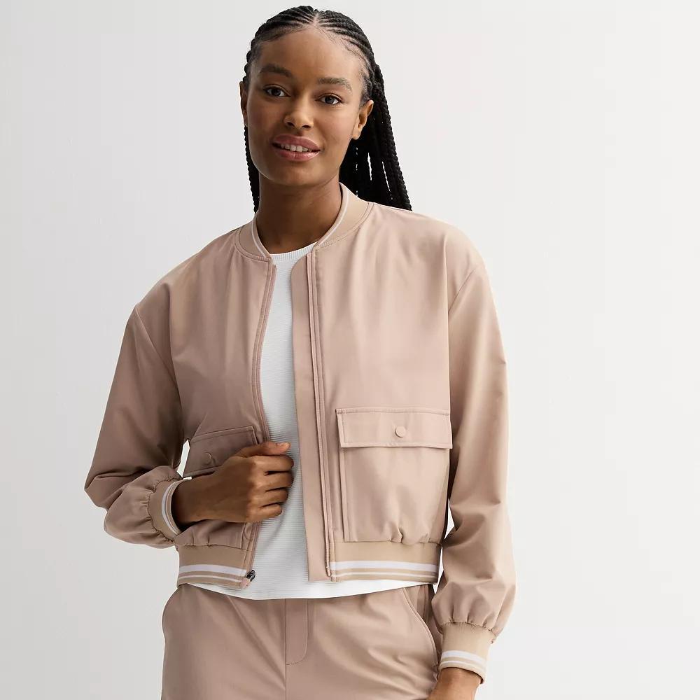Women's Tek Gear® Sport Gear Woven Bomber Jacket, Size: Medium, Brown Freeze Product Image