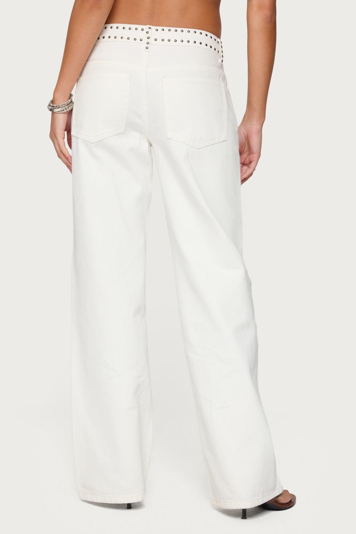 Quincy Studded Low Rise Jeans Product Image
