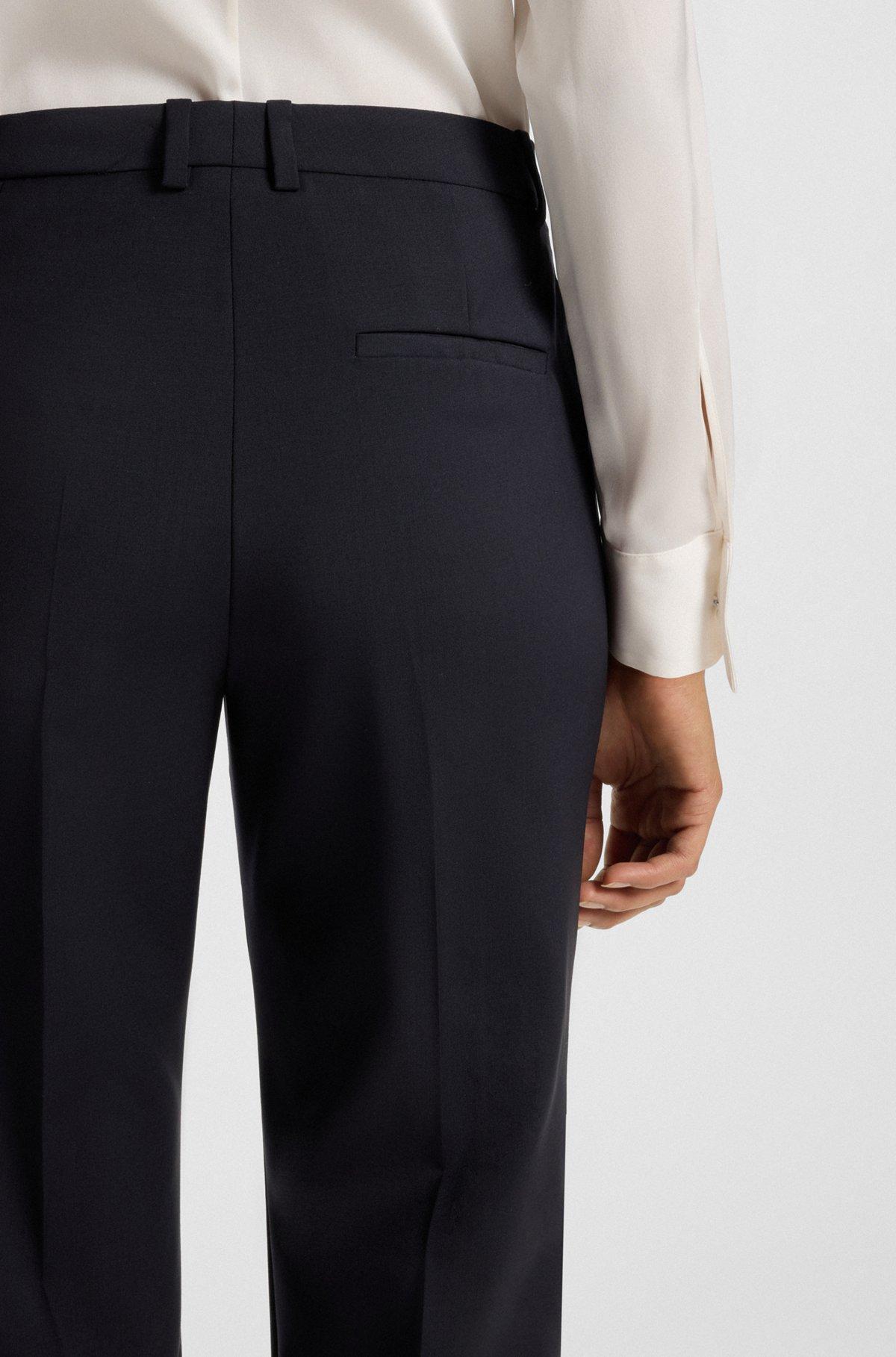 BOSS - Straight-leg business pants in virgin wool - Dark Blue Product Image