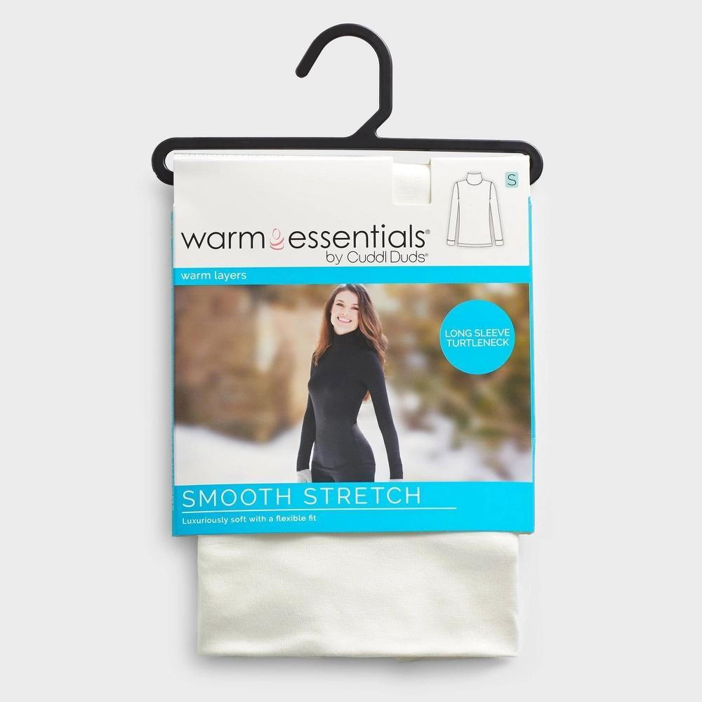 Warm Essentials by Cuddl Duds Womens Smooth Stretch Thermal Turtleneck Top - Black Product Image