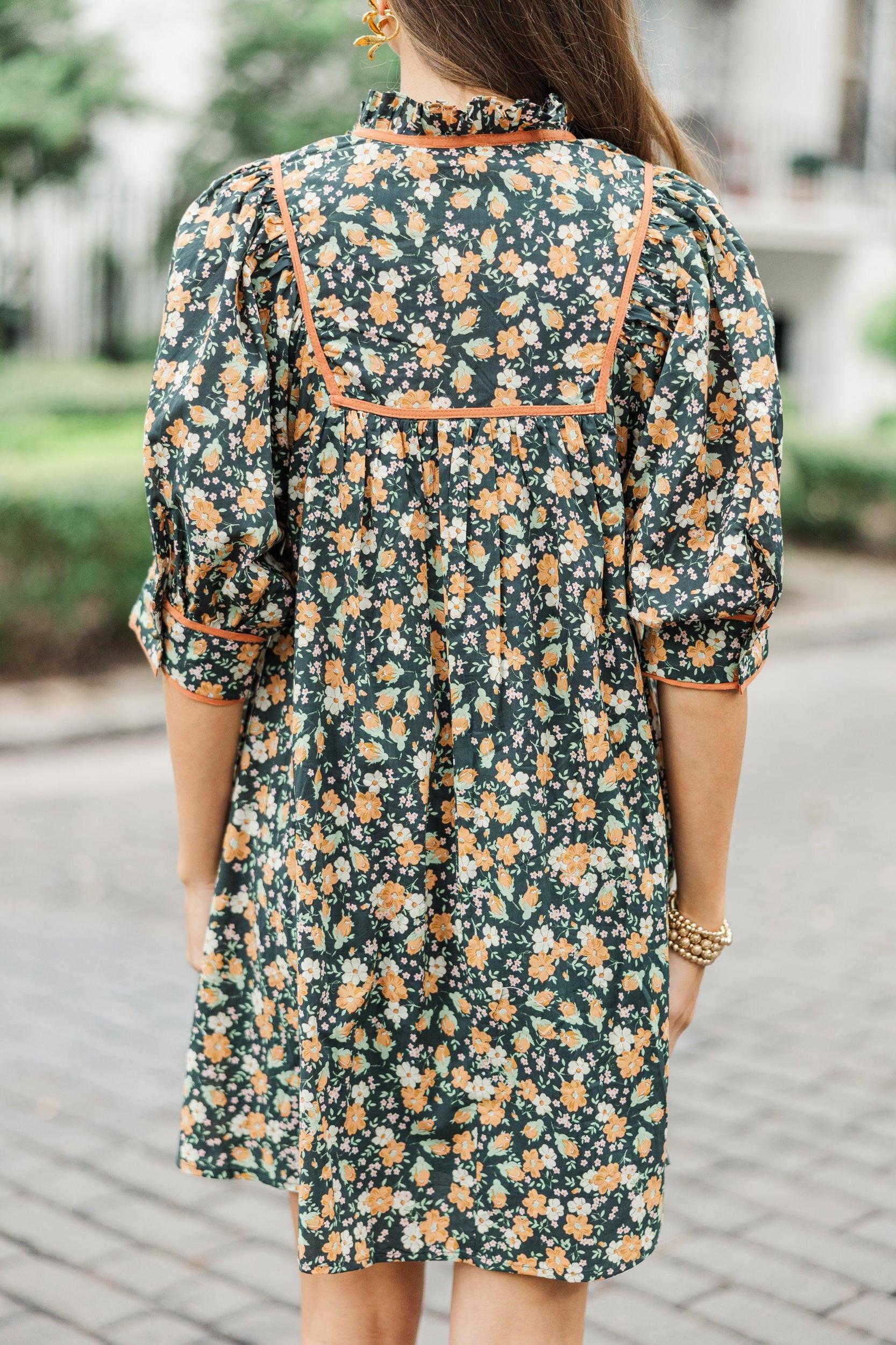Figure It All Out Black Ditsy Floral Dress Female Product Image
