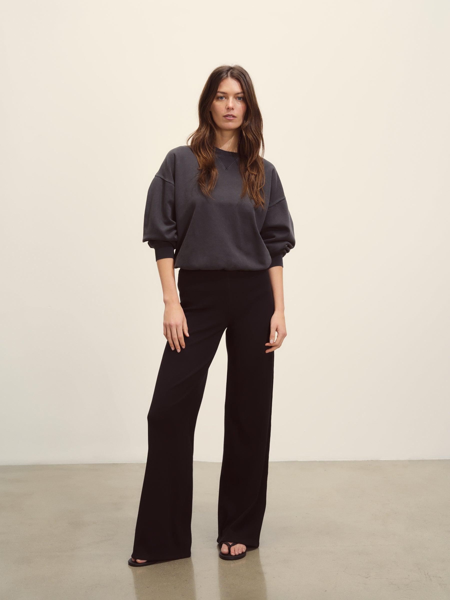 Soft Black Venice Wash Vintage Interloop Oversized Crew Product Image