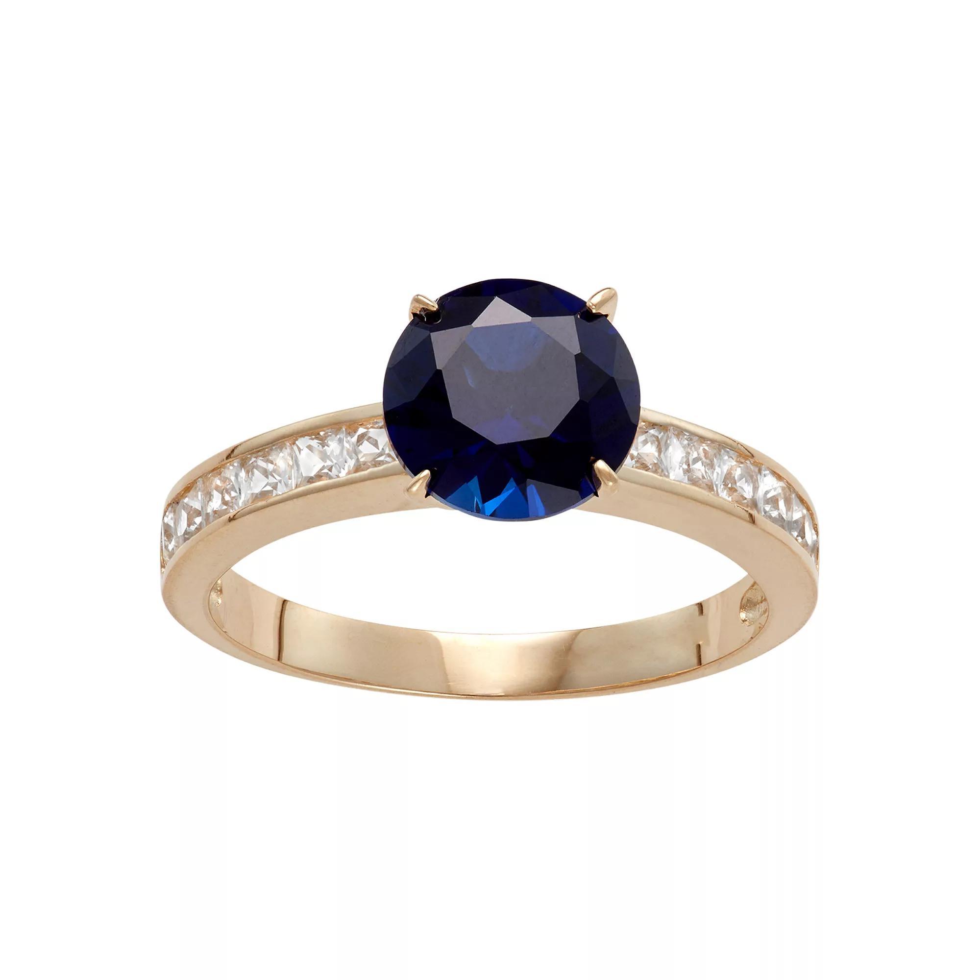 Designs by Gioelli 10k Gold Lab-Created Blue & White Sapphire Ring, Women's, Size: 9 Product Image