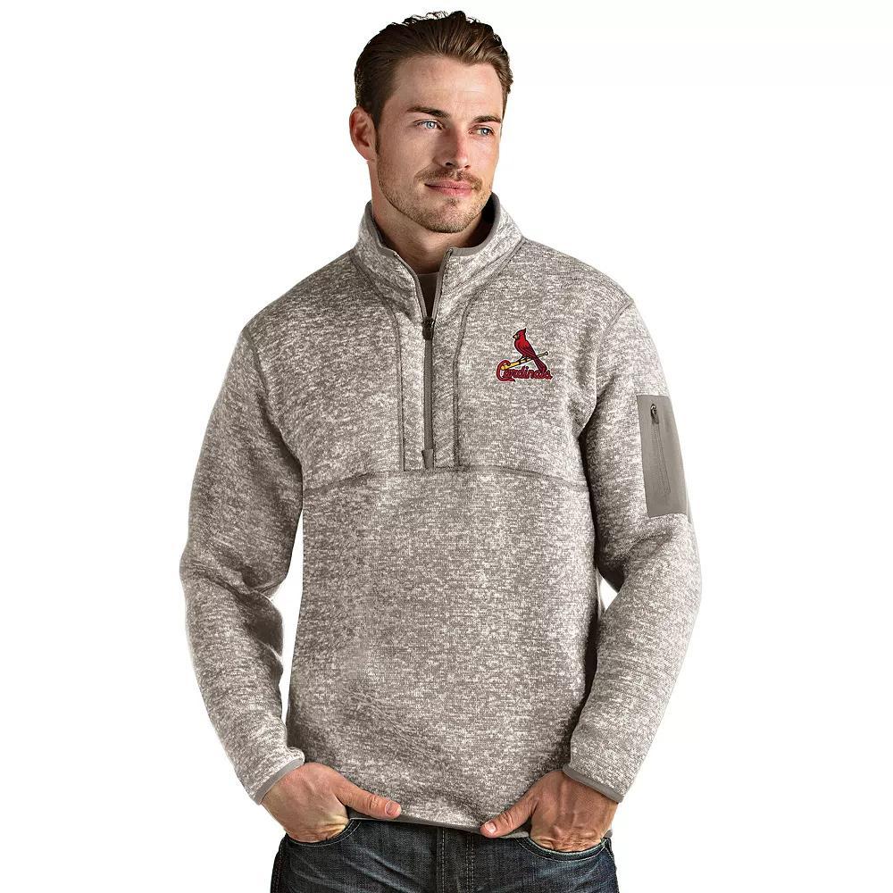 Men's Oakland Athletics 1/4 Zip Pullover Sweater, Size: Medium, Beige Product Image